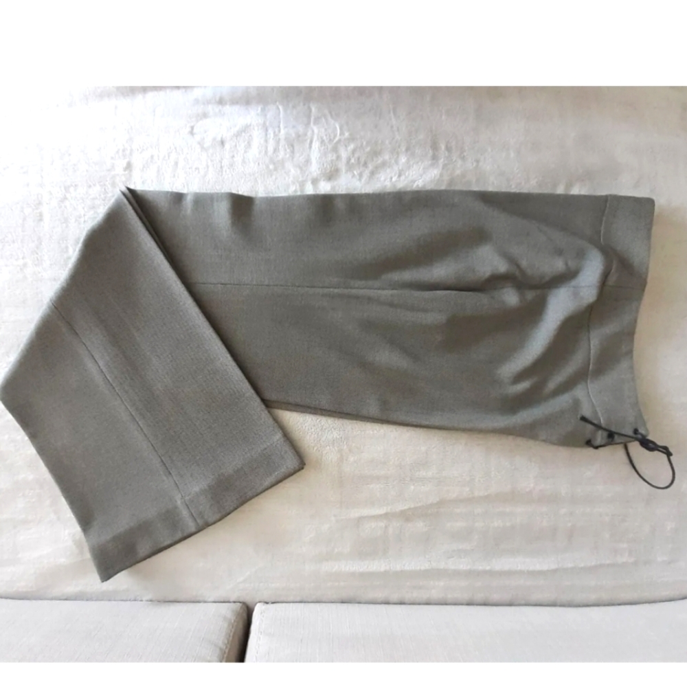 Thalian gray women's work office pants trousers sz 6 with criss cross tie detail